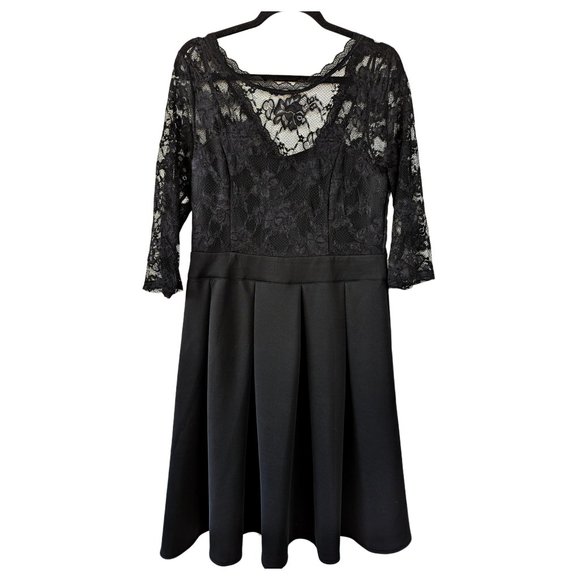 NWT 2X Black Lace Cocktail Formal Dress Size - Picture 1 of 9